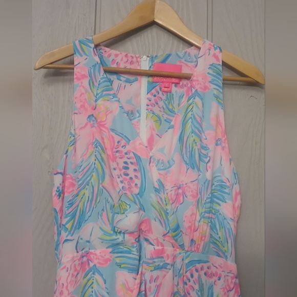 Lilly Pulitzer Maxi Dress Size 8 Taylee Blue Ibiza Gimme the Juice Blue/Pink - Picture 9 of 16